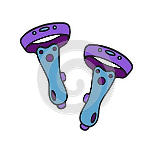 Move motion controller vector icon. Game console symbol. Bright gamepad for vr or ar games, 3D. Modern gadget, gaming