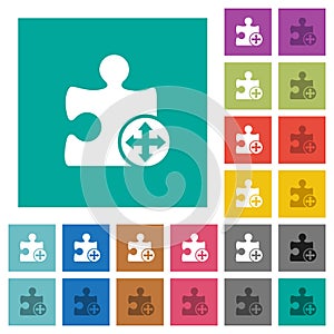 Move plugin square flat multi colored icons photo