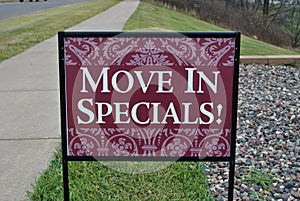 Move In Specials! Sign