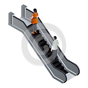 Move up escalator icon, isometric style