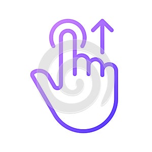 Move upwards gradient linear vector icon