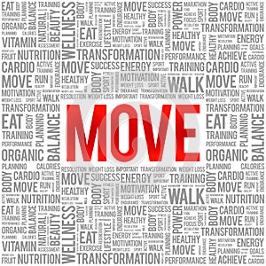 MOVE word cloud background