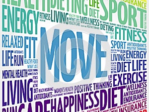 MOVE word cloud collage
