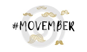 Movember men health man prostate cancer November awareness month vector mustache photo