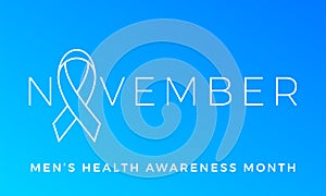 Movember men health man prostate cancer November awareness month vector blue ribbon photo