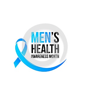 Movember men health man prostate cancer awareness November month vector blue ribbon