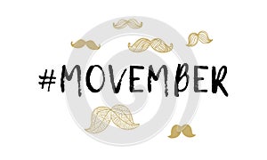 Movember men health man prostate cancer November awareness month vector mustache