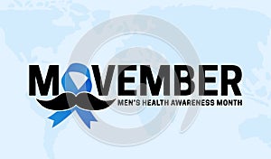 Movember Men`s Health Awareness Month Background Illustration photo