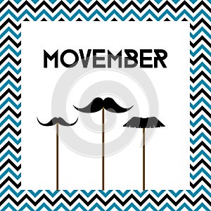 Movember. Men`s health month. Cancer awareness. Vector card photo