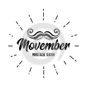 Movember Moustache season vector mustache lettering cancer