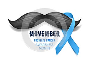 Movember - prostate cancer awareness month. Men`s health concept. photo