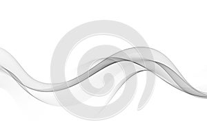 Movement of gray horizontal lines of a transparent wave on a white background