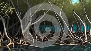 Movement Through The Mangroves in a 3D animation photo