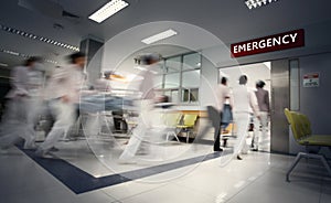 Movement of nurses and doctors working in the hospital.