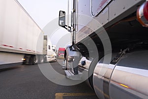 Movement and parking of semi trucks at truck stop