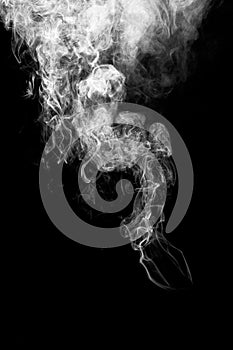 Movement of smoke on black background, smoke background,