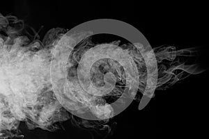 Movement of smoke on black background, smoke background,