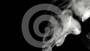 Movement of smoke on black background, vapour background