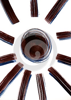 Movement of straight lines to the center from the edges of the format or vice versa, depth of perception, abstract graphics,