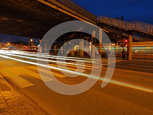 Movement under the viaduct.