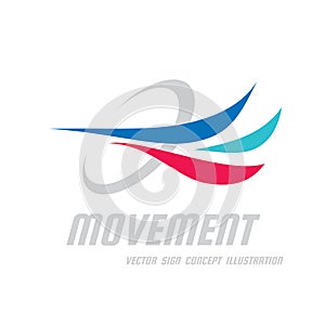 Movement - vector business logo template concept illustration. Abstract colored dynamic shapes. Progress development sign.