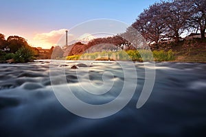 Movement of water at Uruigawa river