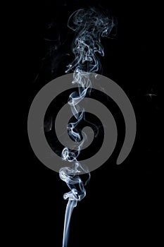 Movement of white smoke isolated on black background