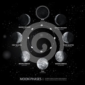 Movements of the Moon Phases Realistic
