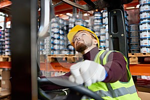 Mover Using Forklift in warehouse