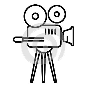 Movie camera icon outline vector. Film cinema