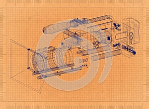 Movie camera - Retro Blueprint