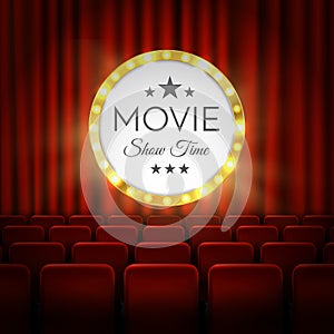 Movie cinema premiere poster design. Vector banner