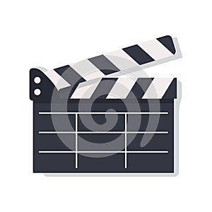 A movie clapboard isolated on a white background. Movie tools