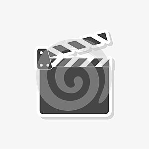 Movie Clapper, Film Flap sticker, simple vector icon