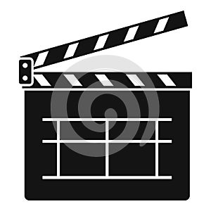 Movie clapper icon simple vector. Film board