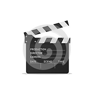 Movie clapper isolated on white background. Open clapperboard Vector EPS 10