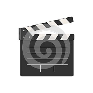 Movie clapperboard on white