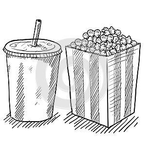 Movie concessions drawing photo
