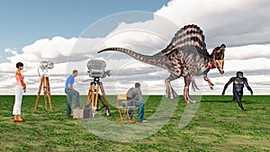 Movie crew, Spinosaurus and Habilis