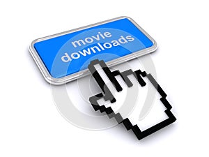 movie downloads button on white photo