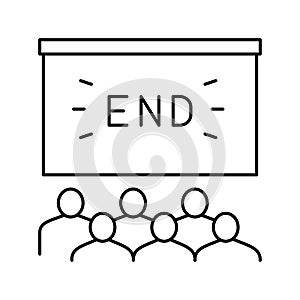 movie end in cinema line icon vector illustration