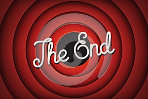 Movie ending screen background, vector illustration