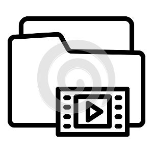 Movie file icon, outline style