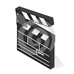 Movie film clap board black icon design