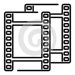 Movie film icon outline vector. Video camera