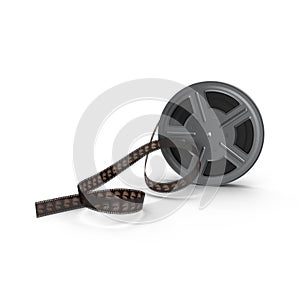 Movie film reel on white background