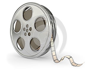 Movie films spool with film