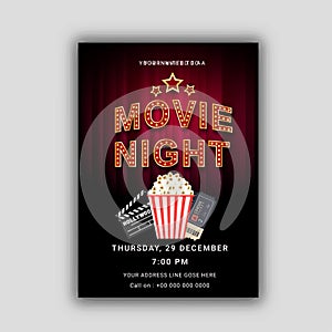 Movie night concept.Creative template for cinema poster, banner