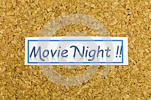 Movie night sign clip art bulletin board notice