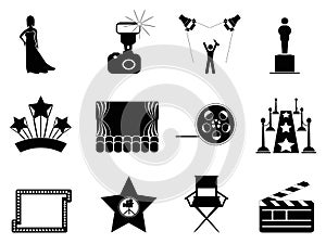 Movie and oscar symbol icons